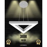 Trian (Gri Kasa, Sarı Işık) Ledli Modern Sarkıt Linear LED Avize Salon Mutfak Oturma Odası Yatak Odası Antre Hol LED
