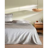 Triangle King Size %100 Pamuk Yatak Örtüsü - Gri - Lüks Koleksiyon - 275 x 275 cm