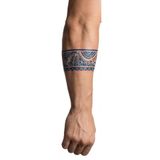 Tribal Çizgiler Kol Bant Şerit Yarı Kalıcı Aylık Yapıştırma Geçici Dövme 24 Cm