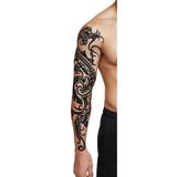 Tribal Dragon 1 Hafta Kalıcı Tam Kol Bacak Kaplama Yapıştırma Geçici Dövme 48 cm