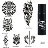 Tribal Serisi Spray Tattoo Geçici Dövme Yapma Seti Dark Siyah