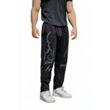Tribal Vortex - Erkek Siyah Eşofman Altı Lastikli Paça Rahat Kesim Cepli Jogger (M)