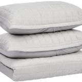 Tribeca Living Florence Kadife Büyük Boy Düz Yorgan Seti, Mikrofiber, Gümüş Gri, Queen