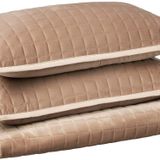 Tribeca Living Kadife Kral Yorgan Seti, Üç Parça Kutu Dikiş Yatak Seti Bir Büyük Boy Yorgan ve İki Yastık Kılıfı İçerir, 260GSM Süper Yumuşak Kadife, Floransa/Boz Kahverengi