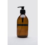 TriChi Home 300ml Amber Kahverengi Cam Sıvı Sabunluk Retro Tasarım 3d Etiket Hand Soap