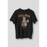 Trick Or Beer Funny Halloween Skeleton Cadılar Bayramı Baskılı Siyah Unisex Tişört Regular T-Shirt - XL