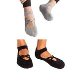 Trick or Treat 2nanli paket80 Pamuklu Yoga nane pilates için Kadın teknik Kadın Çorap Gri 3640, Trick Or Treat