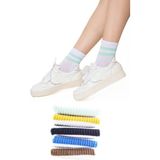 Trick or Treat 5'li Paket Beyaz Renk Pamuklu Farklı Renklerde Çizgili Unisex Kadın Erkek Çorap - 39 - 45