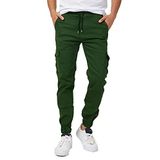 Trick or Treat Slim Fit None Denim Yandan Cepli Bel Bağcıklı, Paçaları Lastikli Esnek Kumaş Erkek Kargo Pantolon Haki 29