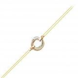 Tricolor Halka Altın Zincir Bileklik 14k Gold