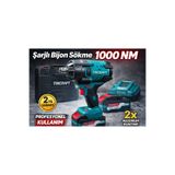 Tricraft 1000 Nm Şarjlı Bijon Sökme Somun Sıkma Makinesi 21V 4.0Ah Çift Akülü