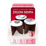 Tridihome 3Lü Zigon Sehpa Modern Dekoratif Yan Sehpa Takımı Beyaz