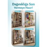 tridihome Çocuk Odası Açık Gardırop Askılı Raflı Mdf Kıyafet Dolabı Organizer Düzenleyici - Atlantik Çam