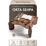 tridihome Dayanıklı 18 mm Mdf Salon Sehpası Oval Kenarlı Kolay Kurulum - ceviz rengi