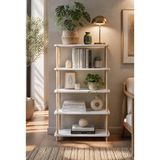 tridihome Dekoratif 5 Katlı Ahşap Kitaplık Çok Amaçlı Raf Ünitesi Salon Ofis Çocuk Odası - Beyaz