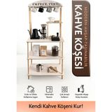 tridihome Kahve Köşesi Rafı Coffee Station Mutfak Düzenleyici Ofis Standı Çok Amaçlı - Beyaz