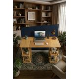 tridihome Kitaplıklı Bilgisayar Masası Raflı Çalışma Masası Modern Dekoratif Ofis Mobilyası - tek kişilik - Safir Meşe