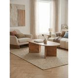 tridihome Lüks Tasarım Oval Orta Sehpa Masif Görünümlü Geniş Ayaklı Salon Ofis Sehpası 119X50X40CM Modern Doğal Ahşap Dokulu - kahverengi