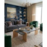 tridihome Mdf Doğal Ahşap Detaylı Füme Orta Sehpa 120X60 cm Büyük Boy Iskandinav Tarzı Gri Orta Sehpa Salon Ofis Sehpası Ahşap Ayaklı Antrasit Yüzey