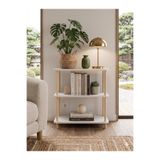 tridihome Modern İskandinav Ahşap Ayaklı Çok Amaçlı 3 Raflı Kitaplık Dekoratif Salon Ofis Düzenleyici Raf