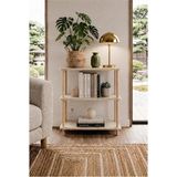 tridihome Modern Minimalist 3 Raflı Kitaplık Ahşap Ayaklı Çok Amaçlı Dekoratif Salon Ofis Düzenleyici Raf - Krem