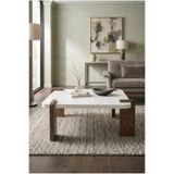 tridihome Modern Orta Sehpa Beyaz Üst Tablalı Ahşap Ayaklı Şık Tasarım Salon Sehpası