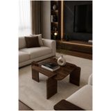 tridihome Modern Orta Sehpa Ceviz Renk Üst Tablalı MDF ahşap Şık Tasarım Salon Sehpası