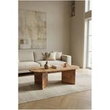 Tridihome Modern Oval Orta Sehpa Minimal Ahşap Salon Sehpası Şık Tasarım Safir Meşe&Bal Meşe Rengi