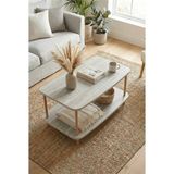 tridihome Traverten Modern Iki Katlı Orta Sehpa Raflı Kolay Kurulum Şık Kullanışlı