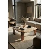 tridihome Traverten Taş Dokulu Kare Orta Sehpa Ahşap Ayaklı Modern Tasarım Geçme Ayaklı Salon Ofis Sehpası 70* 70CM Traverten Ahşap Uyumlu Orta Sehpa Koyu Ceviz Geçirmeli Ayaklı Orta Sehpa - bej/krem
