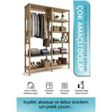 tridihome Vestiyer Askılı Raflı Mdf Portmanto Antre Giriş Dolabı Ayakkabılık Organizer - Ahşap