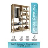 tridihome Vestiyer Askılı Raflı MDF Portmanto Antre Giriş Dolabı Ayakkabılık Organizer