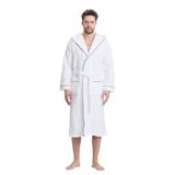 Triga Erkek Bornoz%100 Pamuk Kapüşonlu Beyaz L/XL