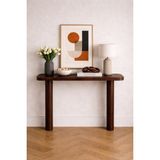 Trihome Masif Çam Dresuar 74X30X85 cm | Doğal Budaklı Ahşap | El Yapımı Modern Dresuar - Koyu Ceviz - Acı Kahverengi
