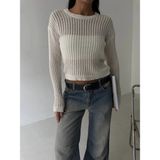 Triko Transparent Bluz Beyaz - Standart