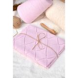 Trikomer Triko Mevsimlik Baklava Desenli (Özel Kutulu) Bebek Battaniyesi - Pembe - 85 X 95