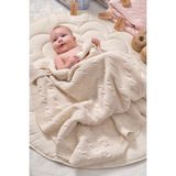 Trikomer Tüm Içi Kalın Wellsoft Döşemeli Kışlık Triko Örgü (Özel Ambalajlı) Bebek Battaniyesi - Bej - 95 x 100 cm
