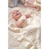 Trikomer Tüm Içi Kalın Wellsoft Döşemeli Kışlık Triko Örgü (Özel Ambalajlı) Bebek Battaniyesi - Ekru - 95 x 100 cm