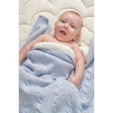 Trikomer Tüm Içi Kalın Wellsoft Döşemeli Kışlık Triko Örgü (Özel Ambalajlı) Bebek Battaniyesi - Mavi - 95 x 100 cm