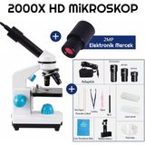 TriLine 2000X Zoom Biyolojik HD Dijital Monoküler Mikroskop Kiti 2MP Elektronik Mercek ile