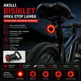 Triline Akıllı Bisiklet Kuyruk Lambası Fren Sensörlü Type-C Şarjlı Ipx6 Su Geçirmez Led Arka Stop Işığı