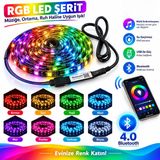 TriLine Bluetooth TV Arkası RGB Usb Şerit Led Aydınlatma 16 Renk - 5METRE | silikonlu malzeme