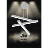 Trillizo ( Gri Kasa, Doğal Beyaz Işık ) Modern Sarkıt LED Avize, Salon, Mutfak, Oturma Odası - 1BW-Beyaz