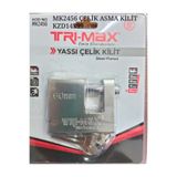 Trimax Asma Cam Kapı Kilidi -Yassı Tip -Çelik Kilit -60mm -TRİMAX