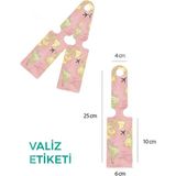 Trink Çanta Desenli Silikon Valiz ve Bavul Bagaj Isimlikli Etiket * 2 Adet * Dünya Haritası - TEK EBAT - Şeffaf