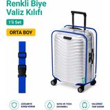 Trink Çanta Mavi Valiz Kemeri ve Şeffaf Koruyucu Kılıf 1 Adet Orta Boy Seyahat Dostu Ürün