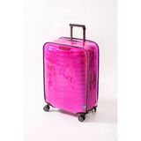 Trink Çanta Şeffaf Valiz Kılıfı Ve Bavul Kılıfı * Neon Pembe Renk Pvc *