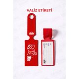 Trink Çanta Valiz Etiketi ve Bavul Etiketi 1 Adet Tek Ebat KIRMIZI