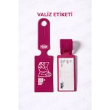 Trink Çanta Valiz Etiketi ve Bavul Etiketi 1 Adet Tek Ebat PEMBE