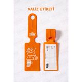 Trink Çanta Valiz Etiketi ve Bavul Etiketi 1 Adet Tek Ebat TURUNCU
